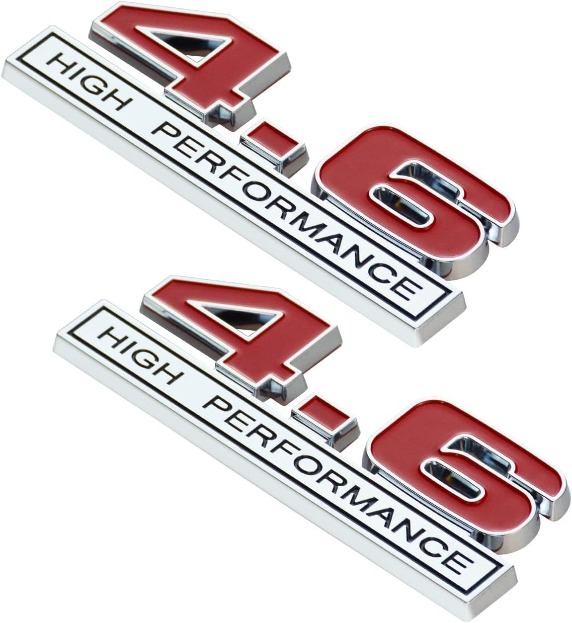 Pair Set 4.6 Liter High Performance Fender Emblem 3D Badge Decals Stickers Cars