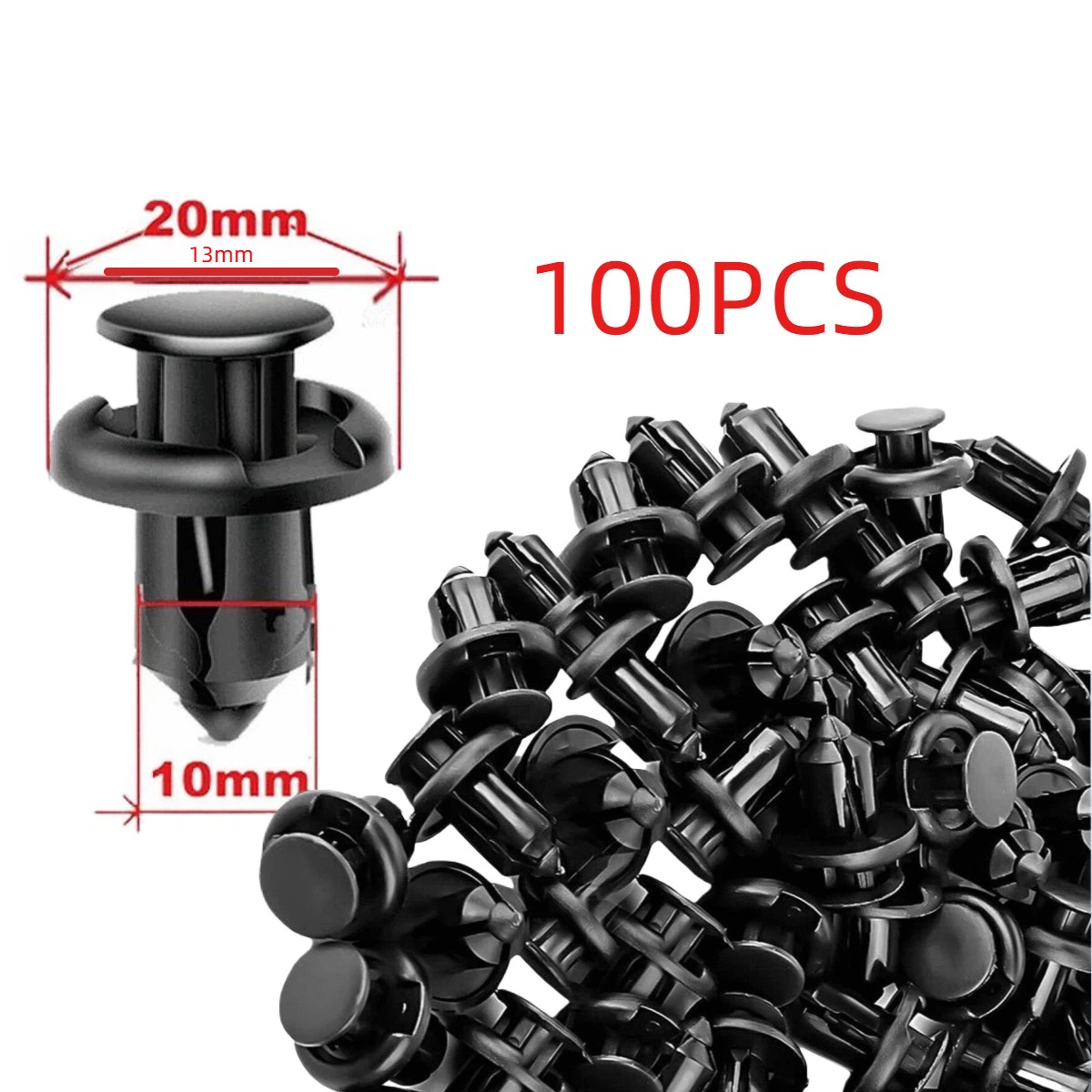 for Honda 100 Pcs Bumper Clips 10mm Hood Fender Push Rivets Retainer Fasteners