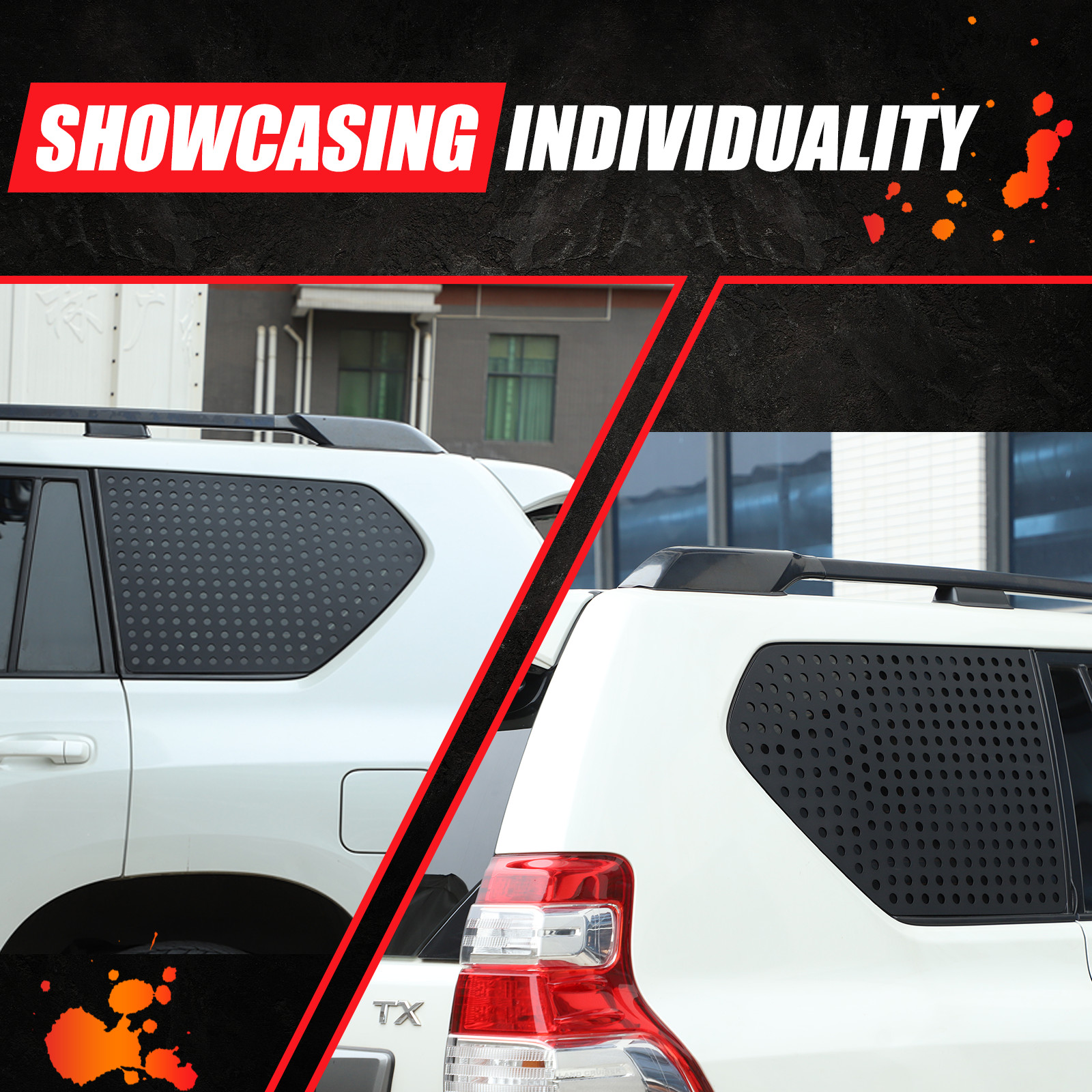 4PCS Rear Window Triangle Glass Panel Trim for Lexus GX 460 2010-23 Accessories
