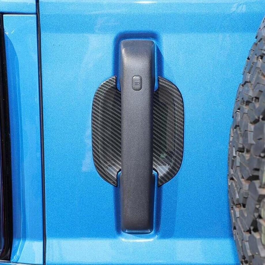 For Ford Bronco 2021-2026 Carbon Fiber Side Door Handle Bowl Cup Covers Trim 5P