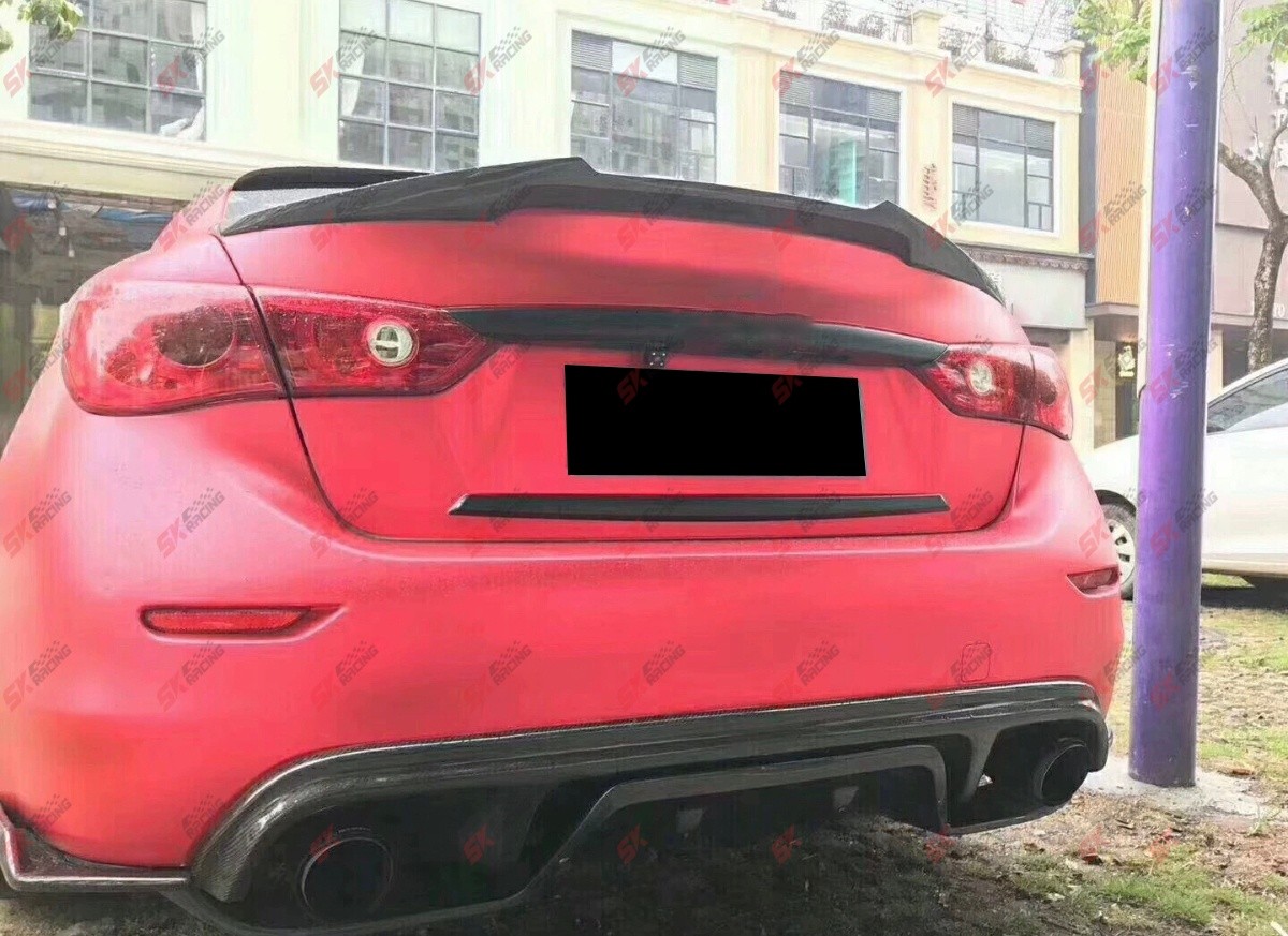 Dry Carbon/Wet Carbon Fiber Rear Trunk Spoiler Wing Fits 2014-2017 Infiniti Q50