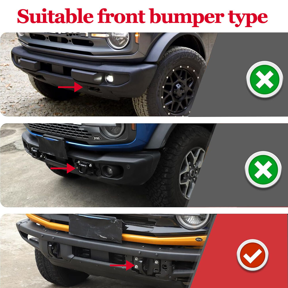 2Pcs Front Bumper Tow Hook Cover Trim Protector Shell Trim For Ford Bronco 2021+