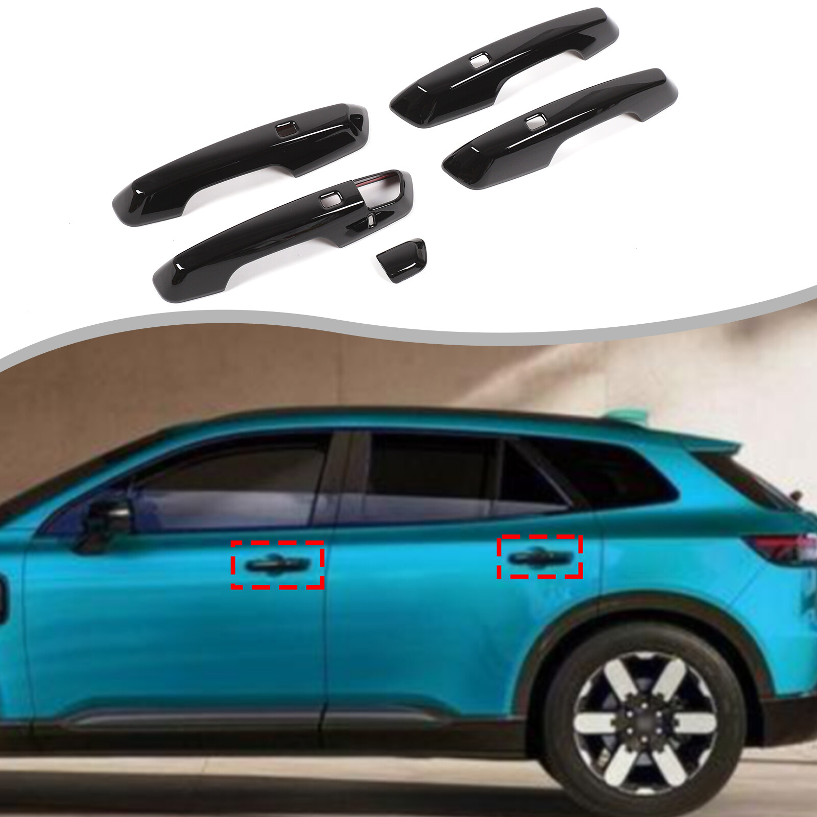 For 2024 2025 Acura ZDX Gloss Black ABS Exterior Side Door Handle Cover Trim