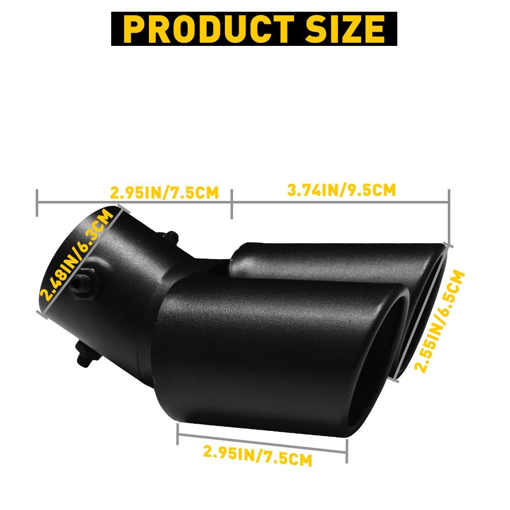 Car Pipe Exhaust Rear Tip Tail Muffler Stainless Steel Black Accessories 1C2