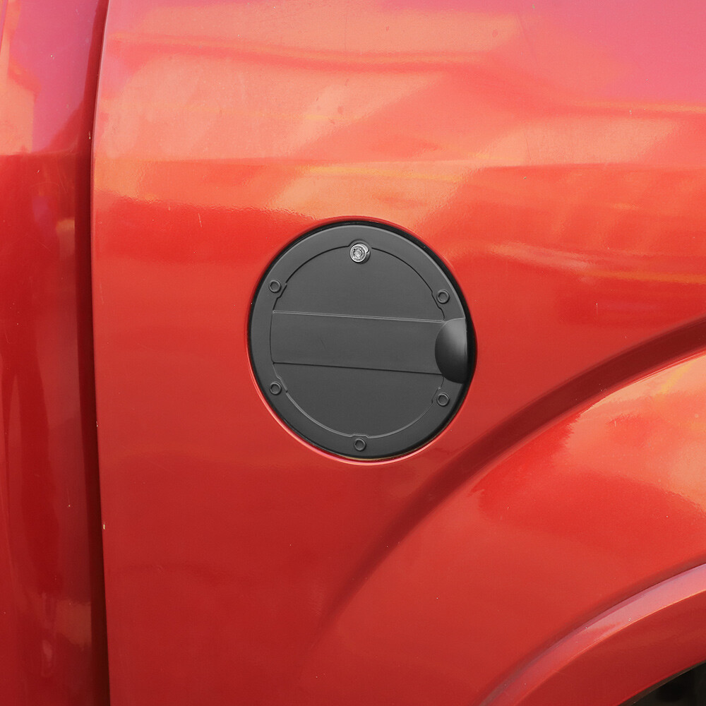 Black Locking Fuel Gas Filler Tank Door Cap Cover W/key Trim For Ford F150 15-20