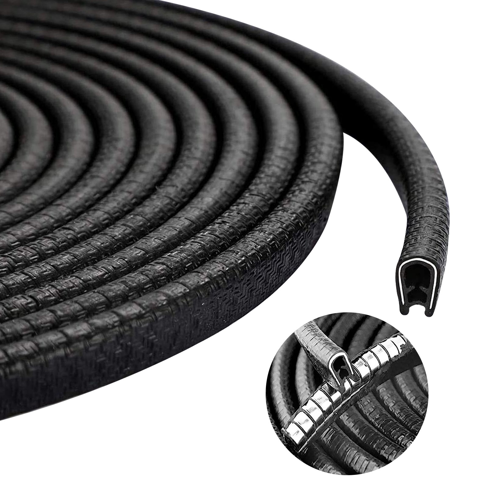 Car Door Edge Protector Guard from Scratches & Dings U-Shaped Black Strip Seal