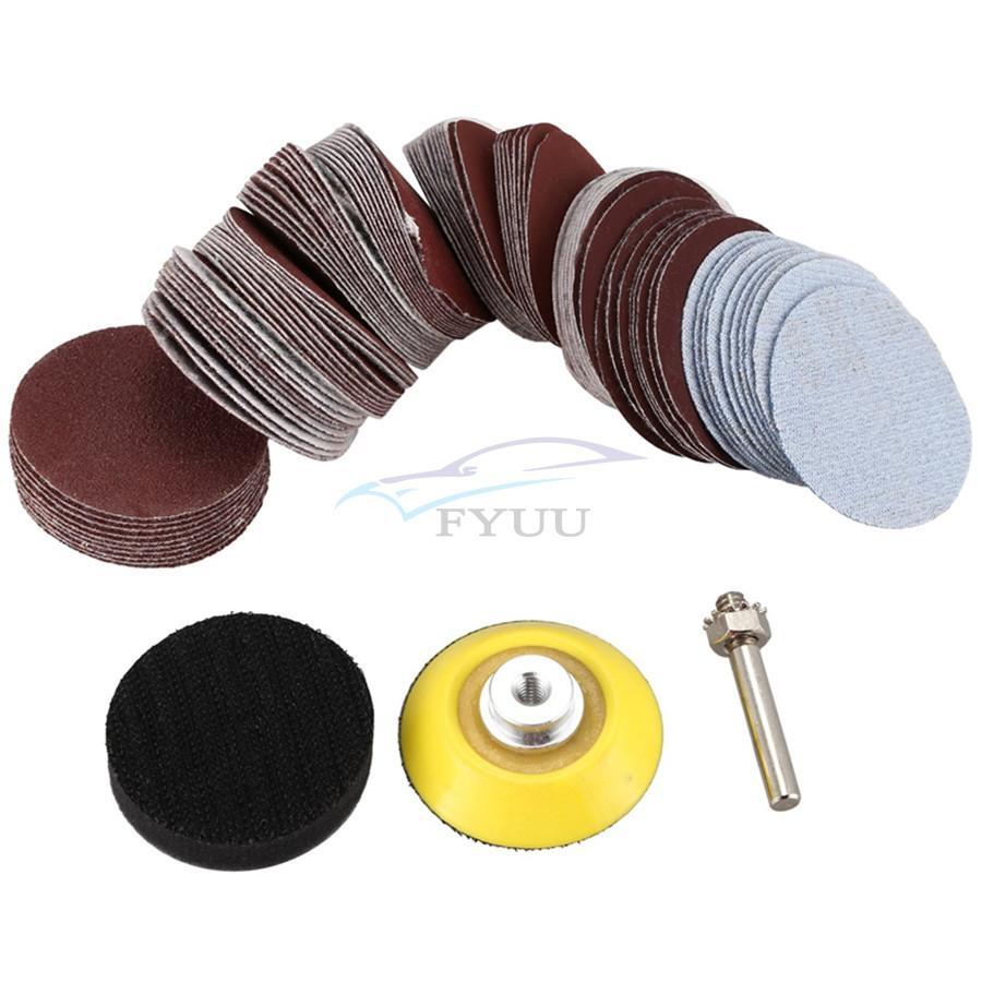 100pcs 2″ Sanding Disc Pad+1x 1/4″ Shank Backing Pad +1x Soft Foam Buffering Pad