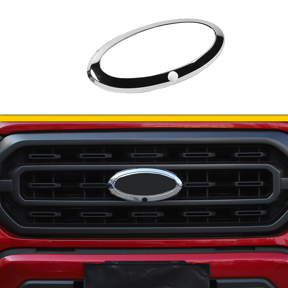 Front Grille Center Logo Emblem Badge Ring Cover For Ford F150 2021+ With Camera