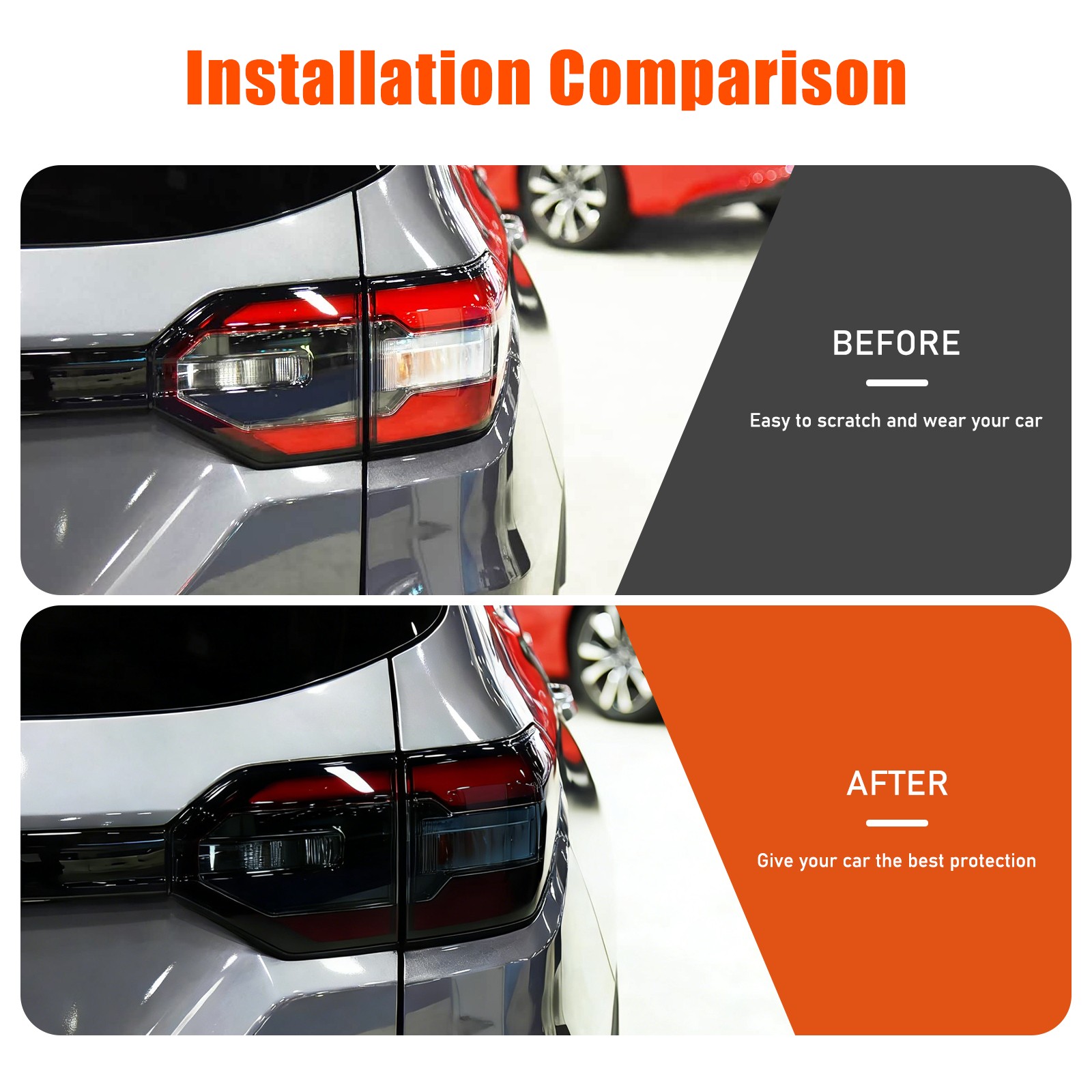 Smoked Black Rear Tail Light Trim Bezel Cover Overlay For Honda Pilot 2023+