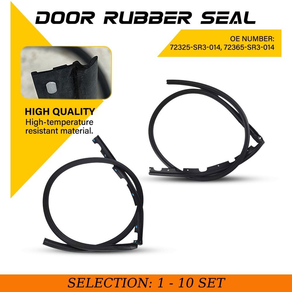 For 1992-1995 Honda Civic Black Door Rubber Weather Seal Strip Dust-proof 2-20X