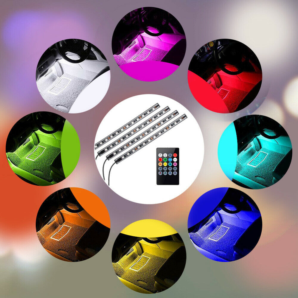 🔥RGB LED Glow Car Interior Lamp Under Dash Footwell Seats Inside Lighting
