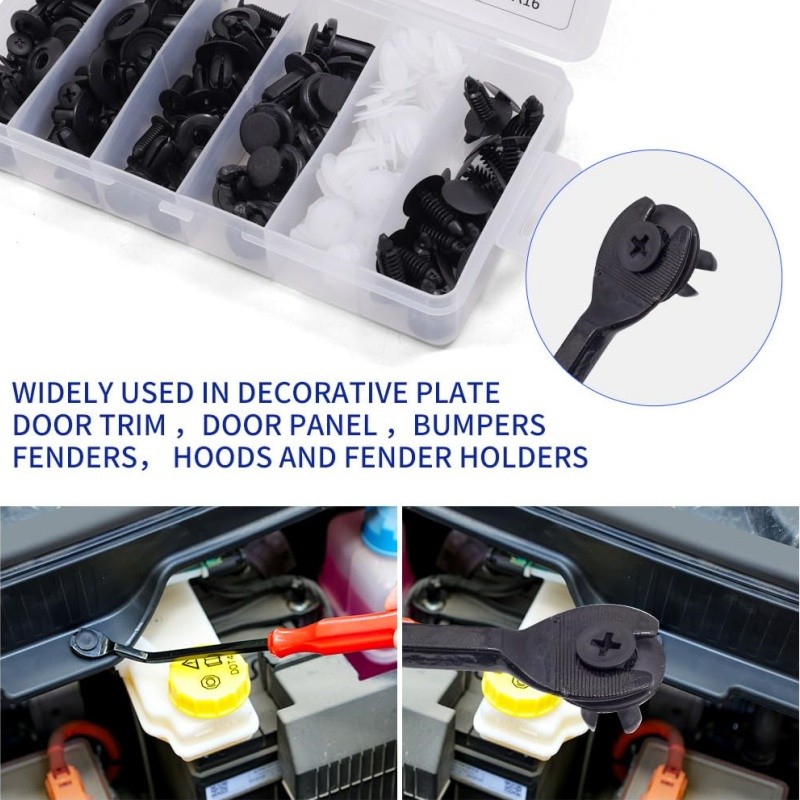 100pcs Car Push Pin Rivet Bumper Fender Liner Door Panel Retainer Clips Fastener