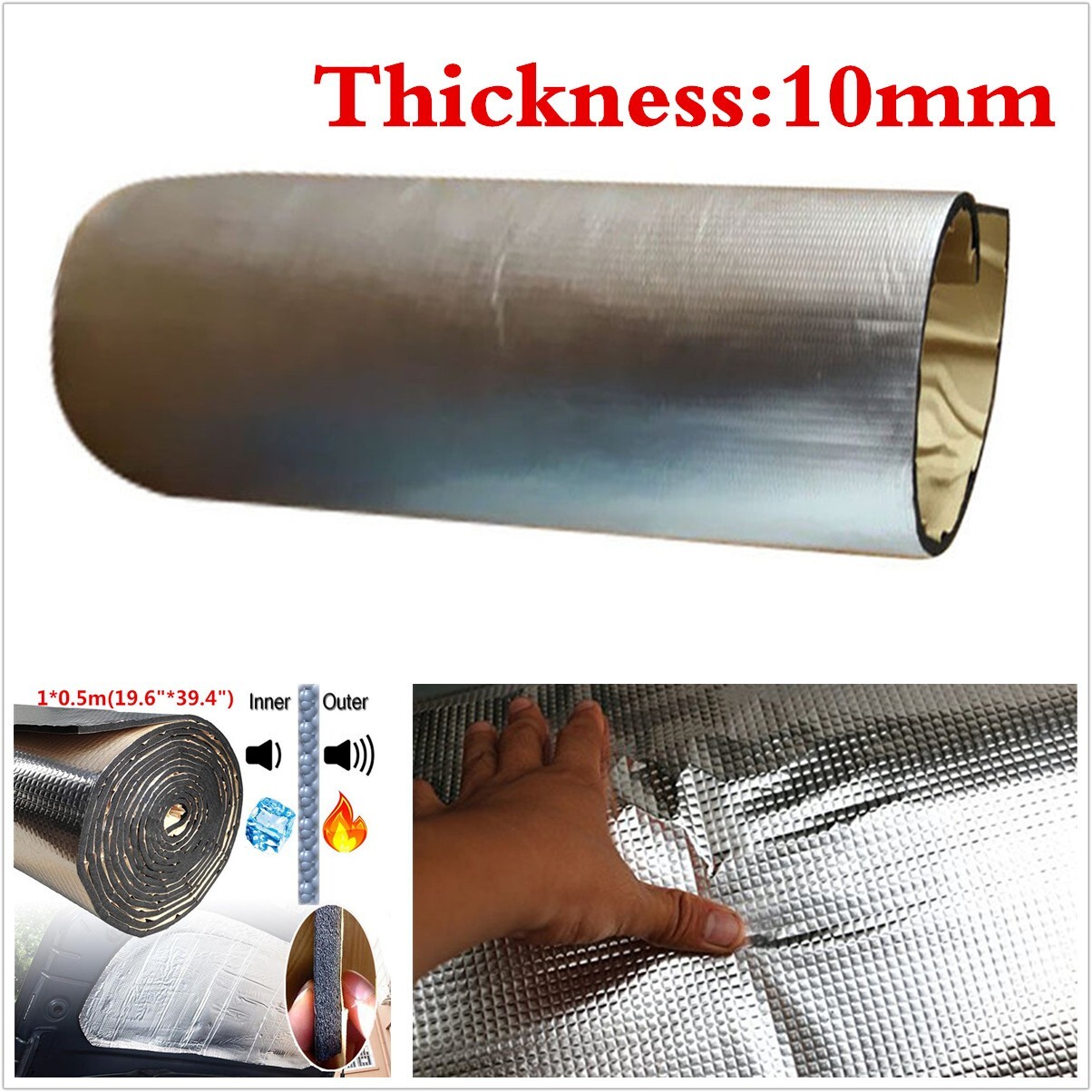 Heat Shield Sound Deadening Noise Pad Mat For Car Engine Hood Insulation Trim