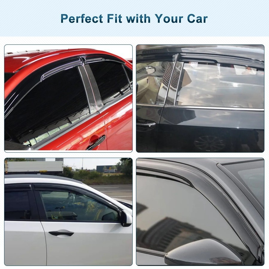 Window Visors Vent Rain Guards Deflector For 2015-2020 Acura TLX JDM Mugen Style