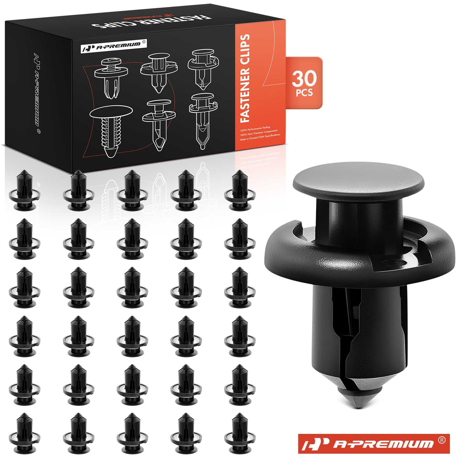 A-Premium 30Pcs 10mm Bumper Retainer Clip Push-Type for Honda CR-V 99-10 Civic