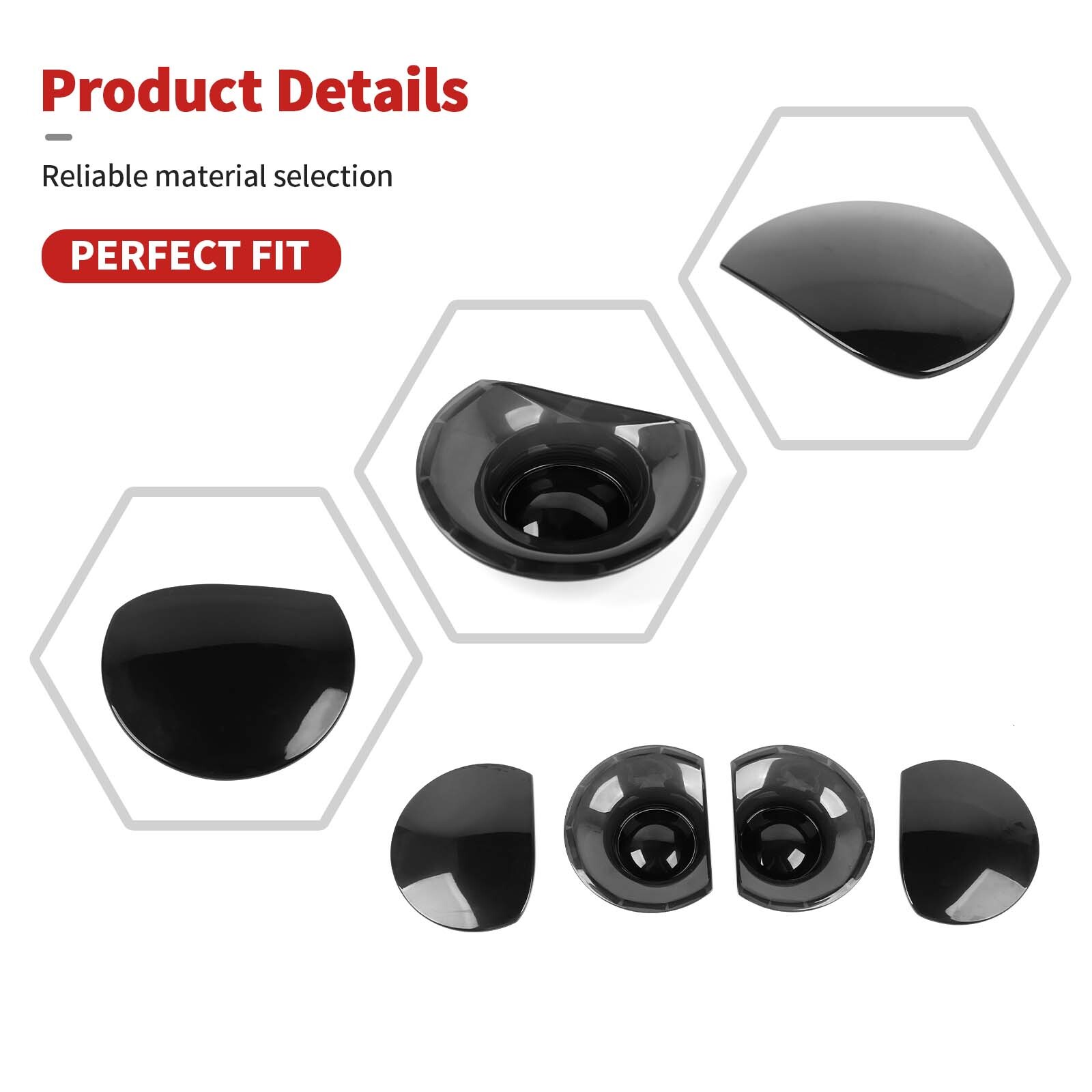 Smoked Black Front Headlight Cover Bezels Accessories For Dodge Challenger 15-23