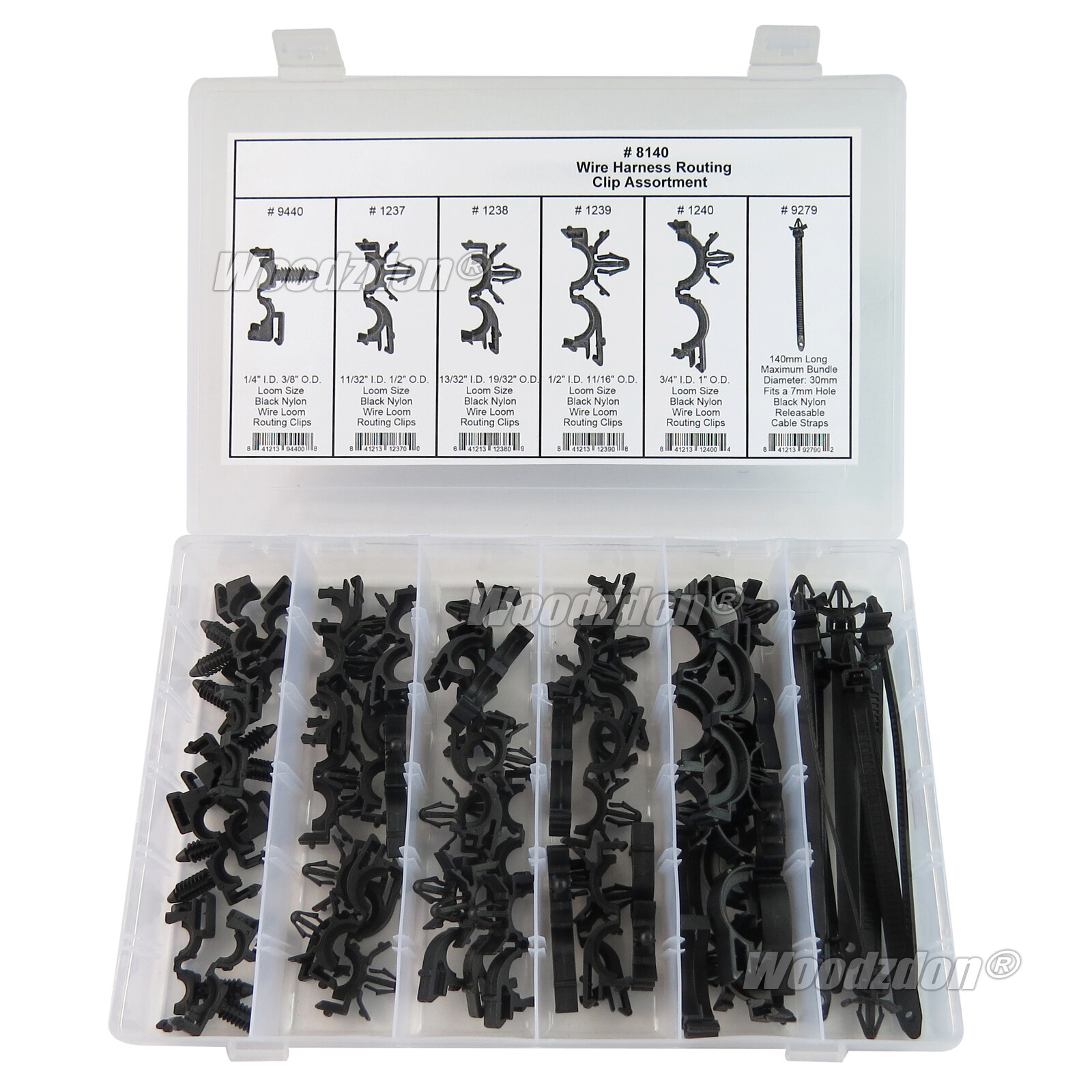 54pcs Automotive Wire Harness Routing Clips Assortment 3/8″ To 3/4″ Loom For GM