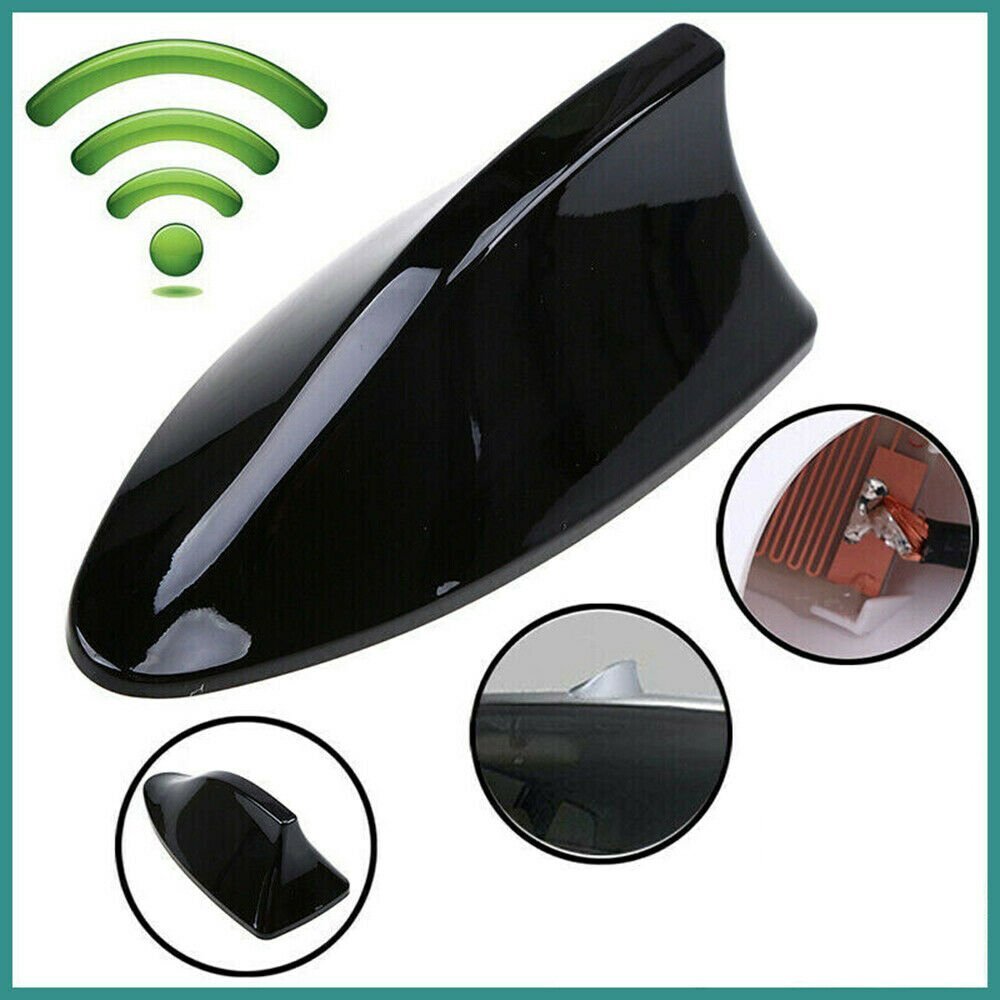 Black Universal Car Roof Radio AM/FM Signal Shark Fin Style Aerial Antenna Cover
