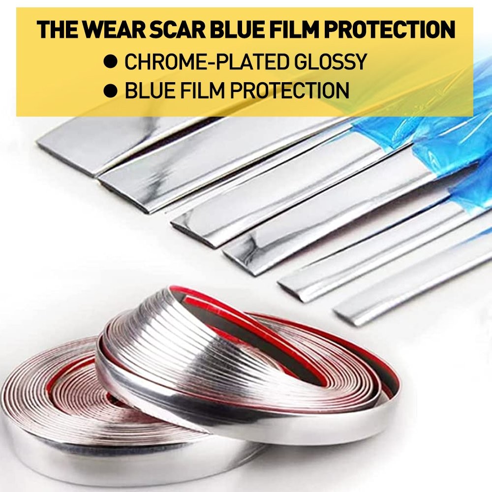 Car Moulding Trim Strip Door Guard Protector Chrome For Trucks SUV 0.8″x16FT
