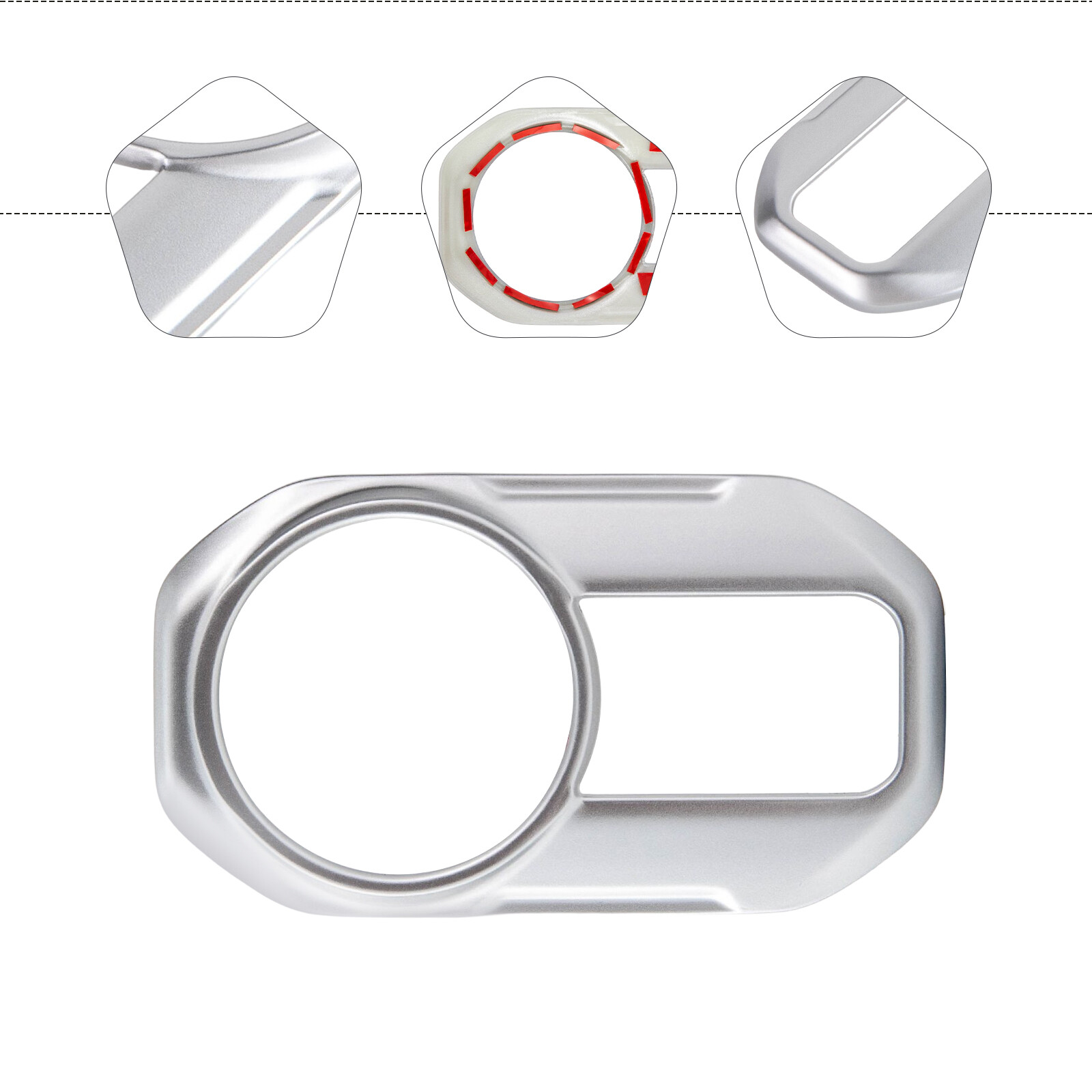 Silver Headlight Lamp Switch Button Cover Trim For Jeep Wrangler JL JT 2018-2021
