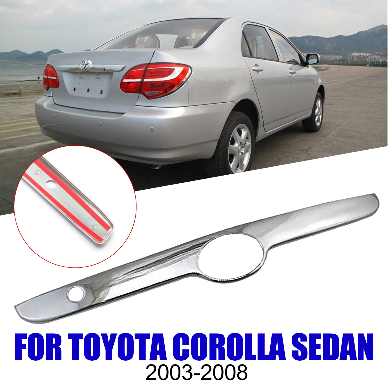 Chrome Rear Trunk Lift Molding Cover New Trim For Toyota Corolla Sedan 2003-2008