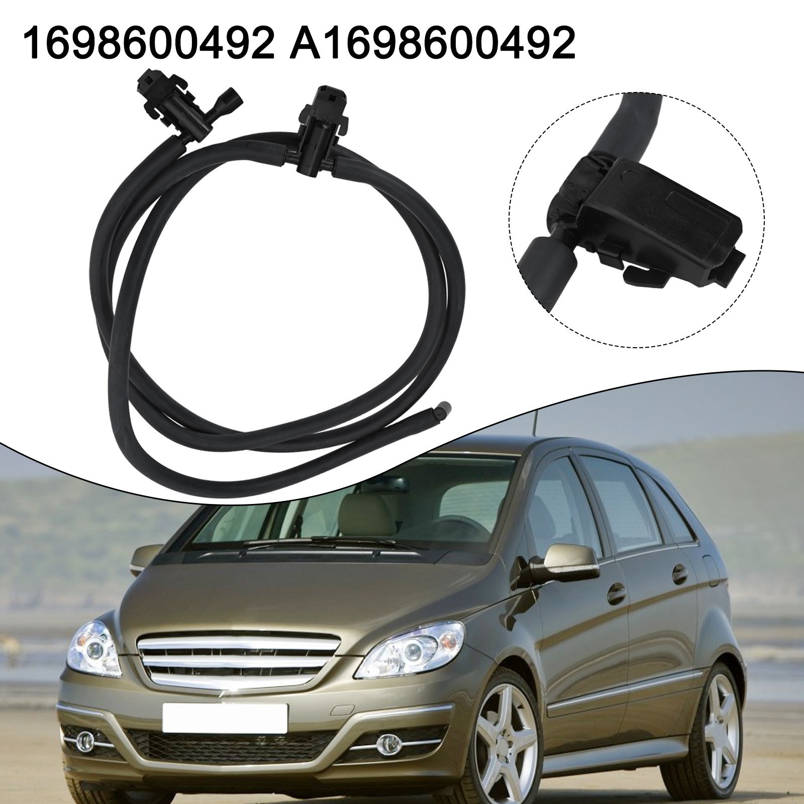 Perfect Fitment Front Washer Jets and Hose for Mercedes W169 W245 A1698600492