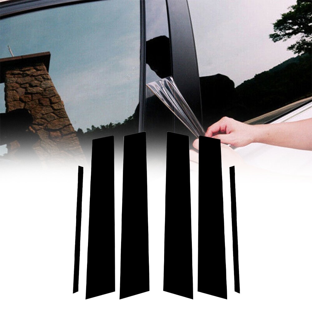 6x Piano Gloss Black Pillar Post Door Window Trim Cover For Toyota Camry 2012-17