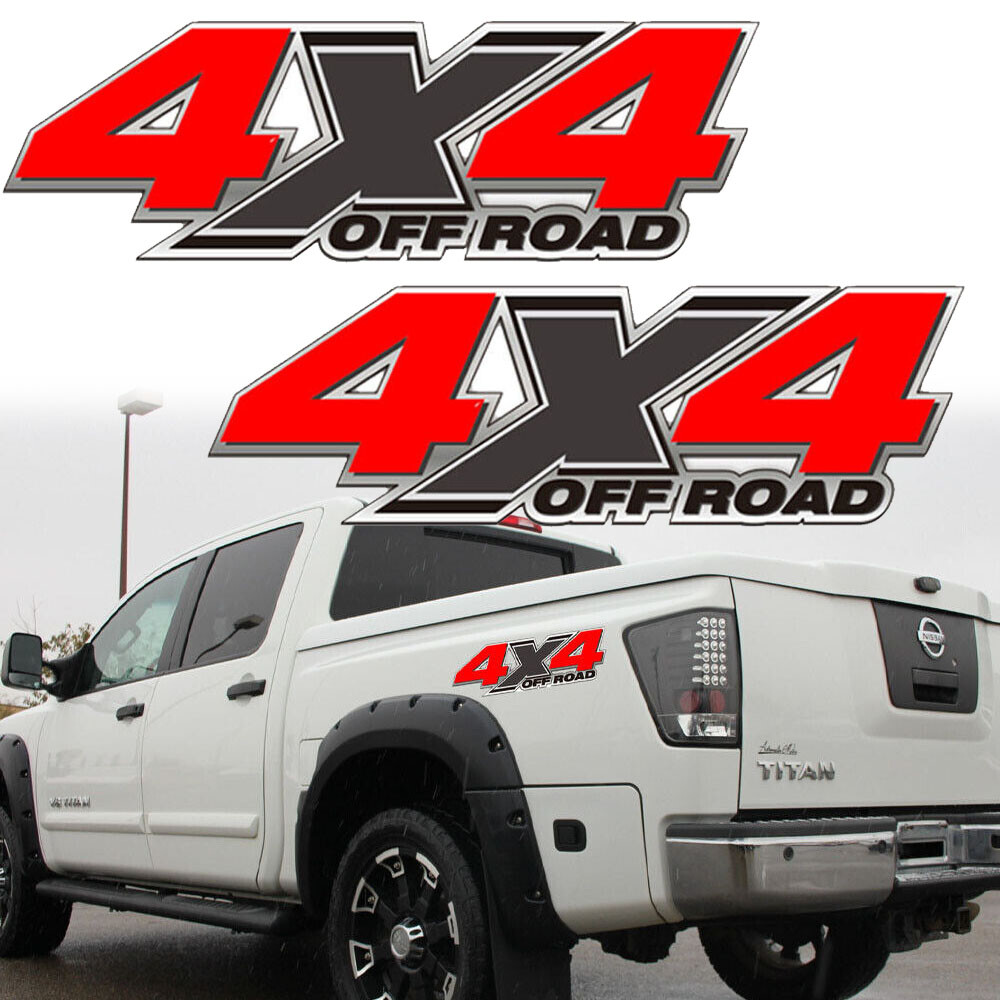 2x 4X4 Offroad Gaphics Pickup Truck Bed Side Vinyl Decal Sticker Decor Universal