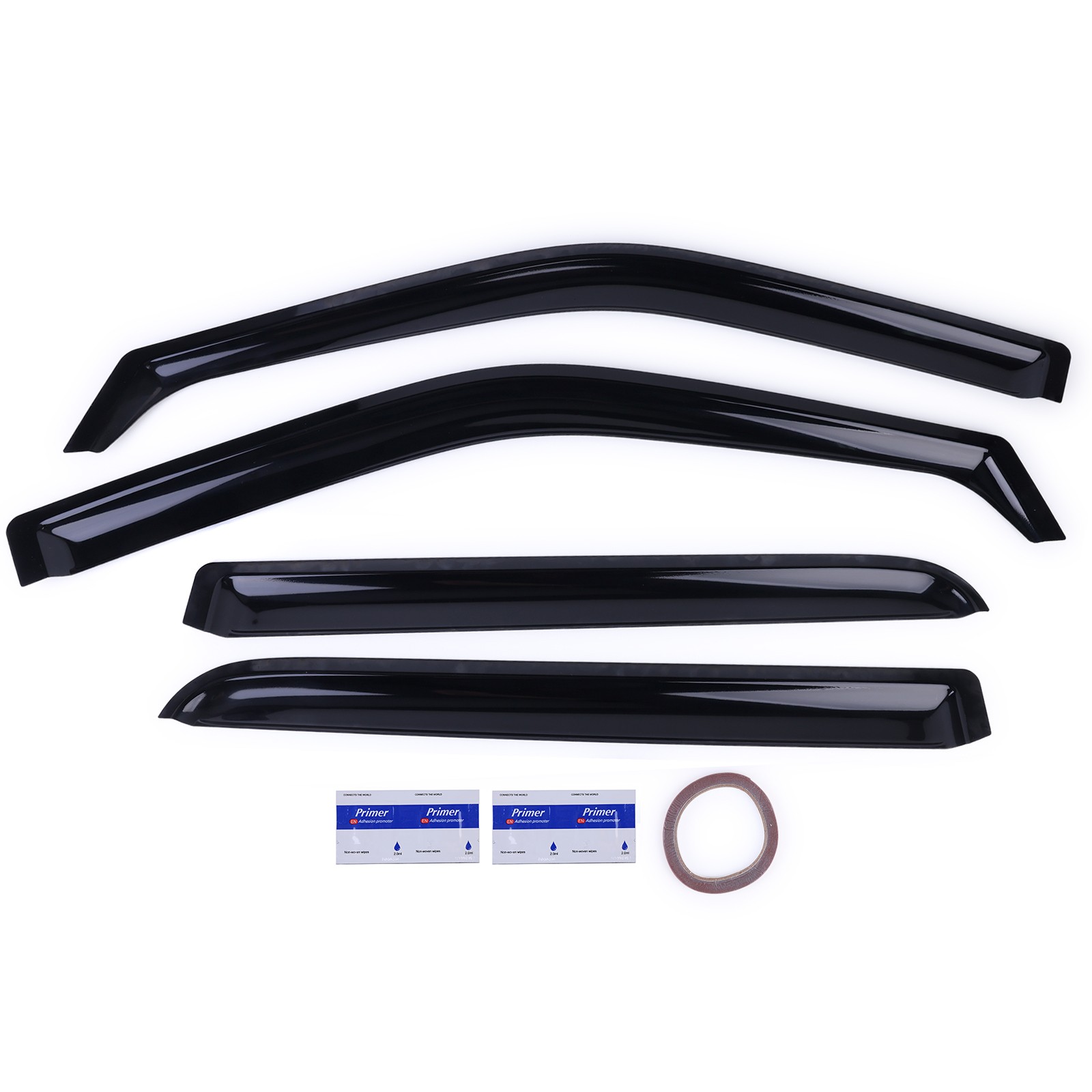 4Pcs In-Channel Dark Smoke Window Visors For Ford F-150 SuperCrew 2015-2022
