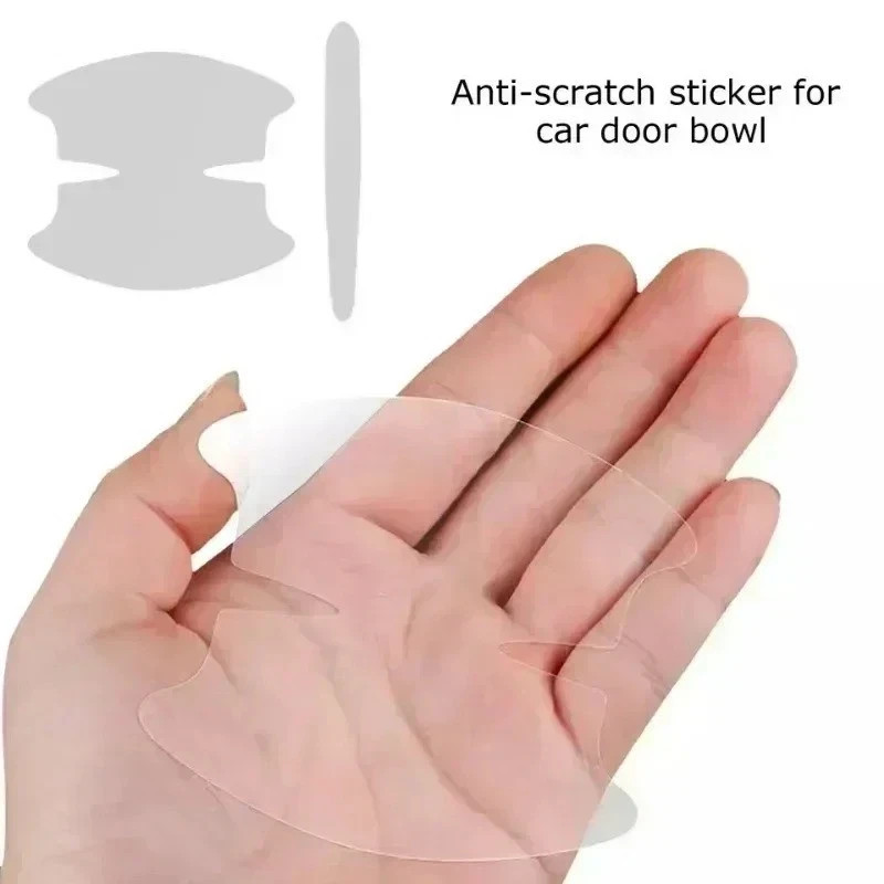 8PCS Universal Car Door Handle Bowl Scratch Protective Stickers Transparent Car