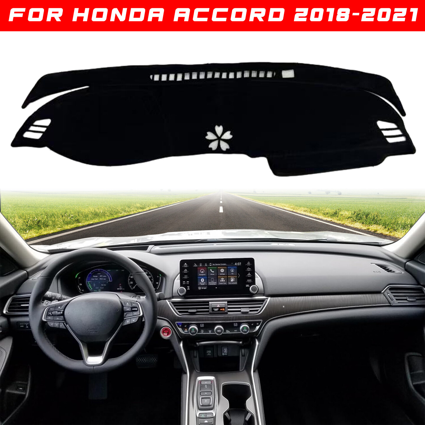 1x For Honda Accord 2018-2022 Inner Dashboard Dash Mat DashMat Sun Cover Pad