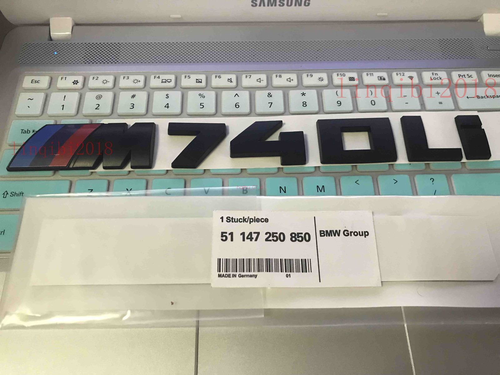 1x Matt black “M740Li” Rear Boot Lid Trunk Badge Emblem Stick On For M740Li