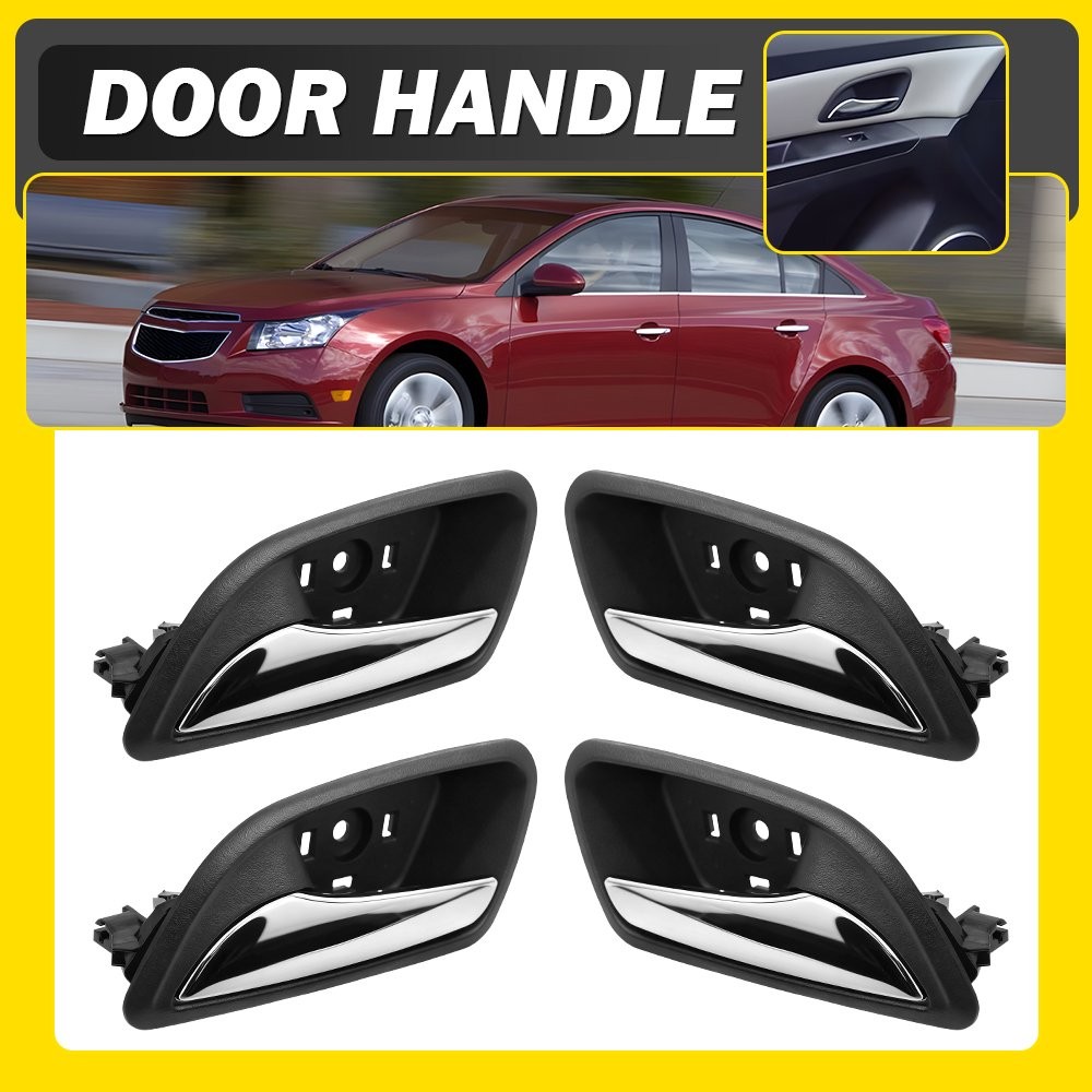1-4 Door Handle Inside Interior Black Ebony Chrome for 2011-2015 Chevrolet Cruze