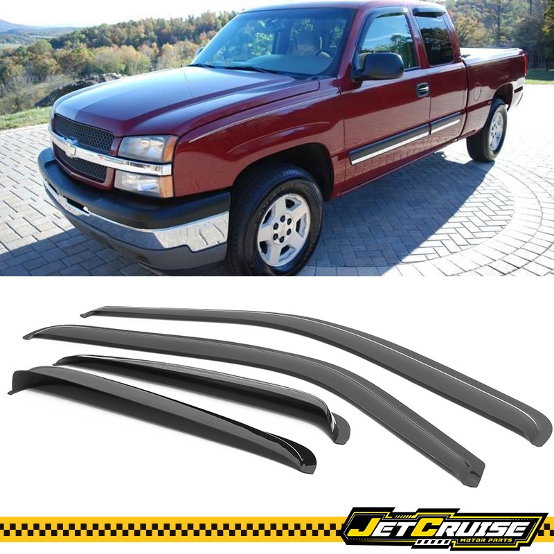 Fits 99-06 Silverado Sierra Extended Cab Acrylic Window Visors Rain Sun Guards