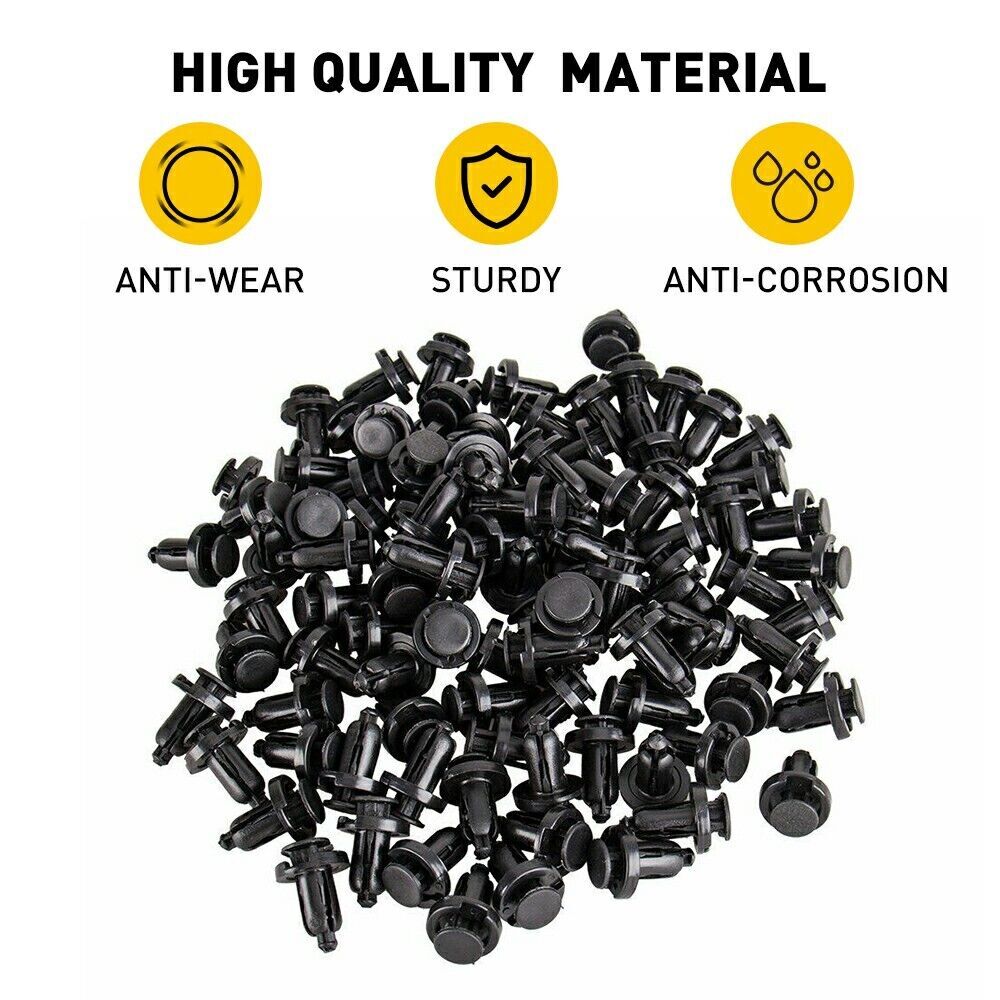 100pcs NEW ATV Retainer Clips Push Pin Splash Guard Body Panel For Honda 10mm
