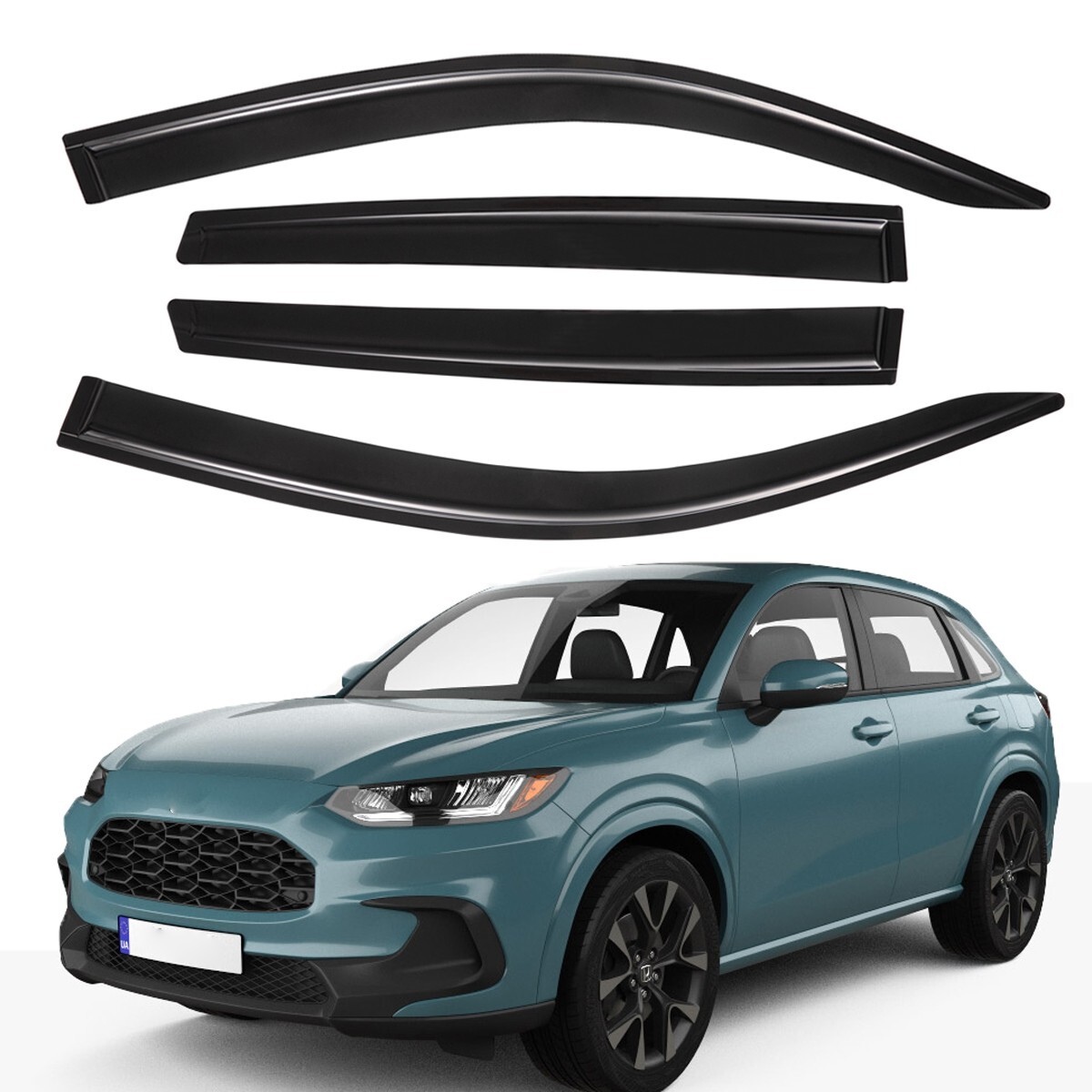 Outside Mount Smoke Window Vent Visors Wind Deflectors for 2023-2024 Honda HR-V