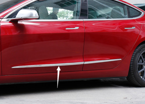 For Tesla 3 2017-2026 Chrome Car Door Side Body Molding Panel Guard Cover trim