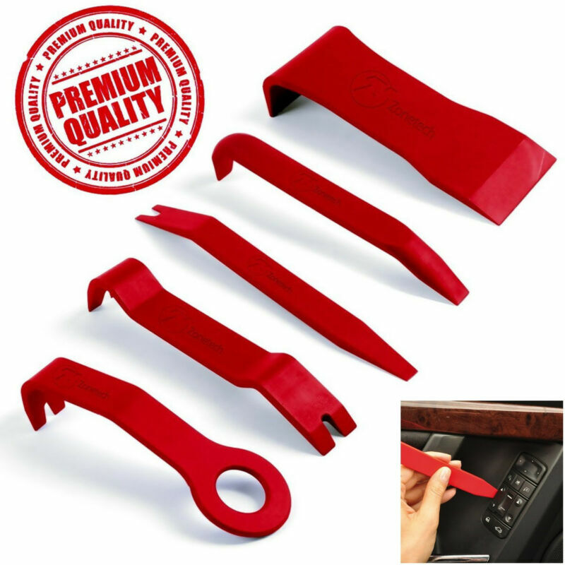 5pcs Red High-Strength Nylon Car Door Panel Dash Trim Removal Pry Open Tool Kit