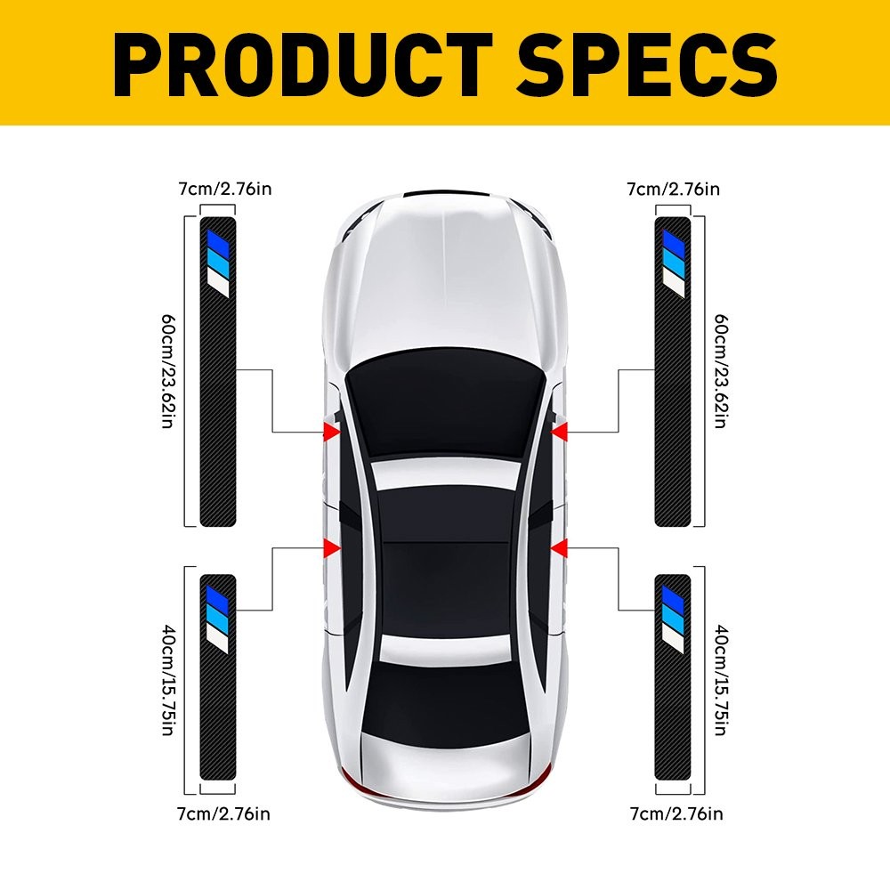 Fits For Toyota 4PCS Car Sill Door Plate Protector Scuff Entry Guard Blue Cover
