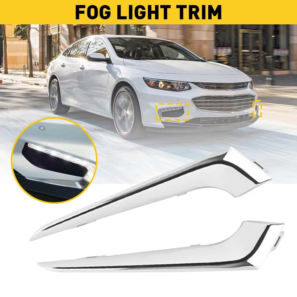 Left&Right Bumper Insert Front Grille Fog Light Trim For 16-18 Chevy Malibu EOJ