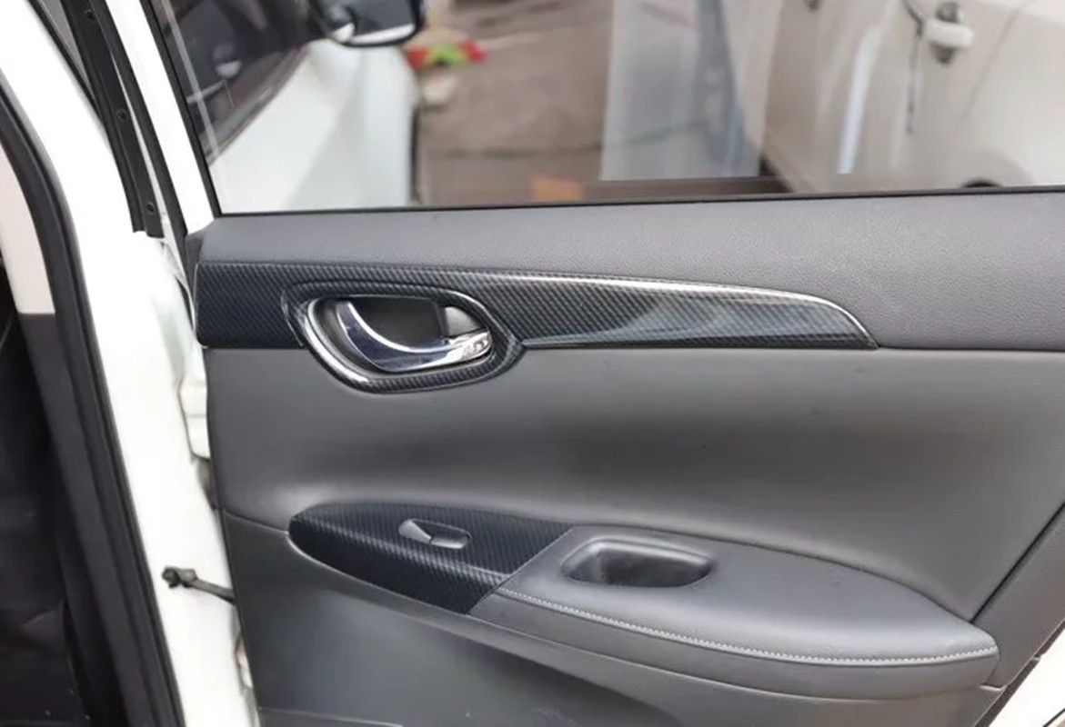 20PCS Black Carbon Fiber Car Interior Kit Cover Trim For Nissan Sentra 2016-2019