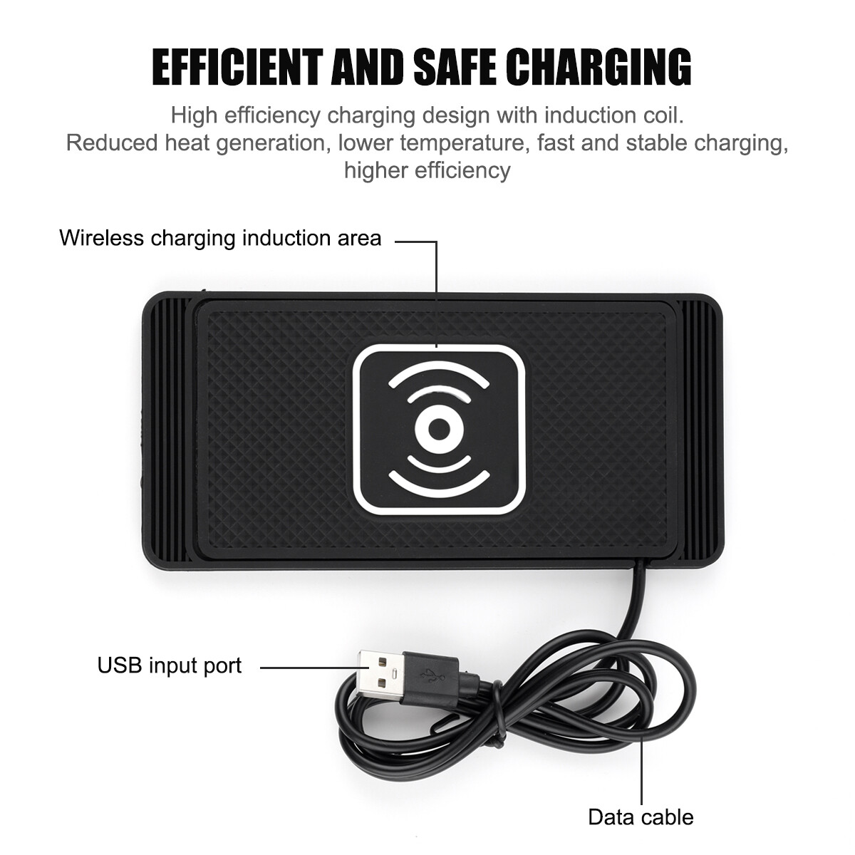 Wireless Charger Dock 10W Car USB Fast Charging Stand Station Mat Pad For Phone_