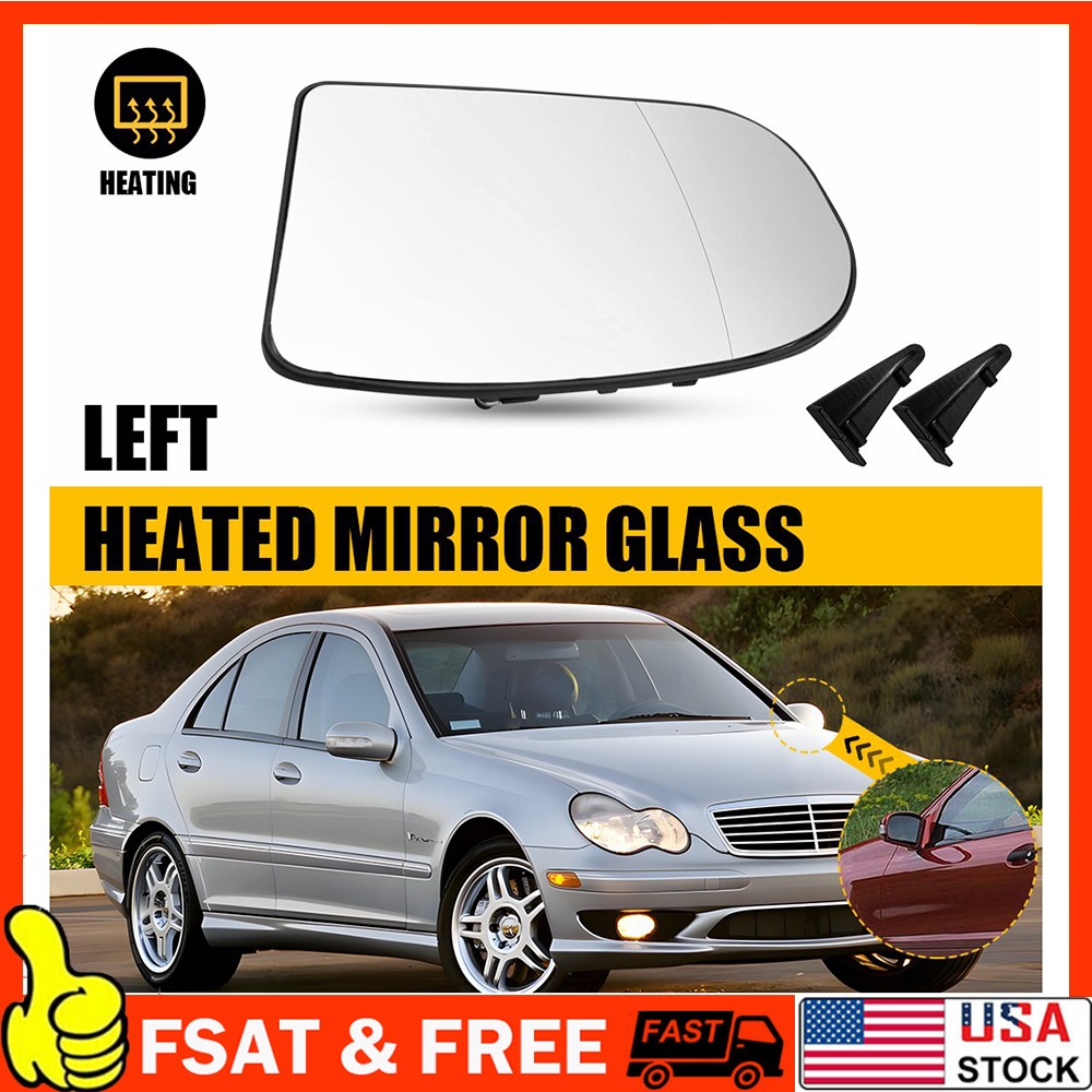LH Driver Side Mirror Heated Glass for Mercedes E C Class W211 W203 01-07 1~10X