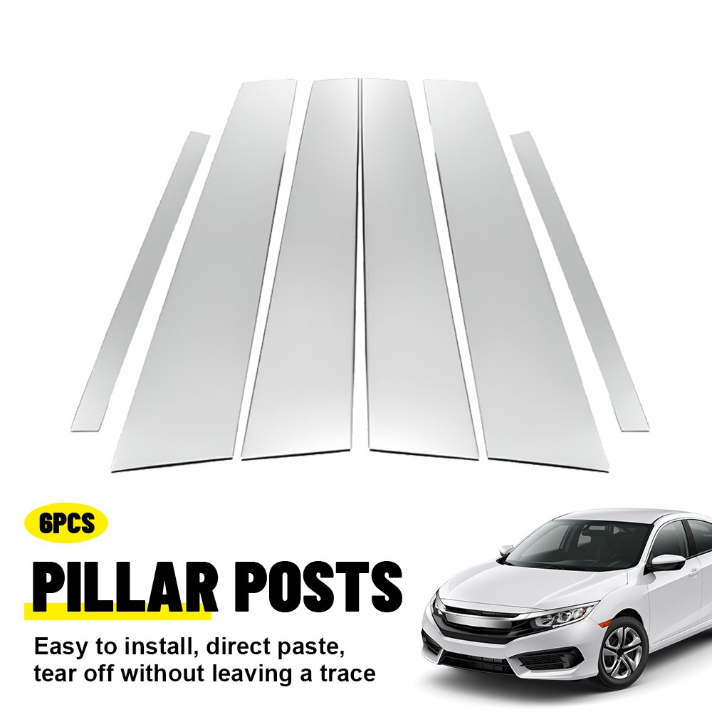 Chrome Window Pillar Post Trim 6Pcs/Set Fits For 2013-2017 Honda Accord Sedan US
