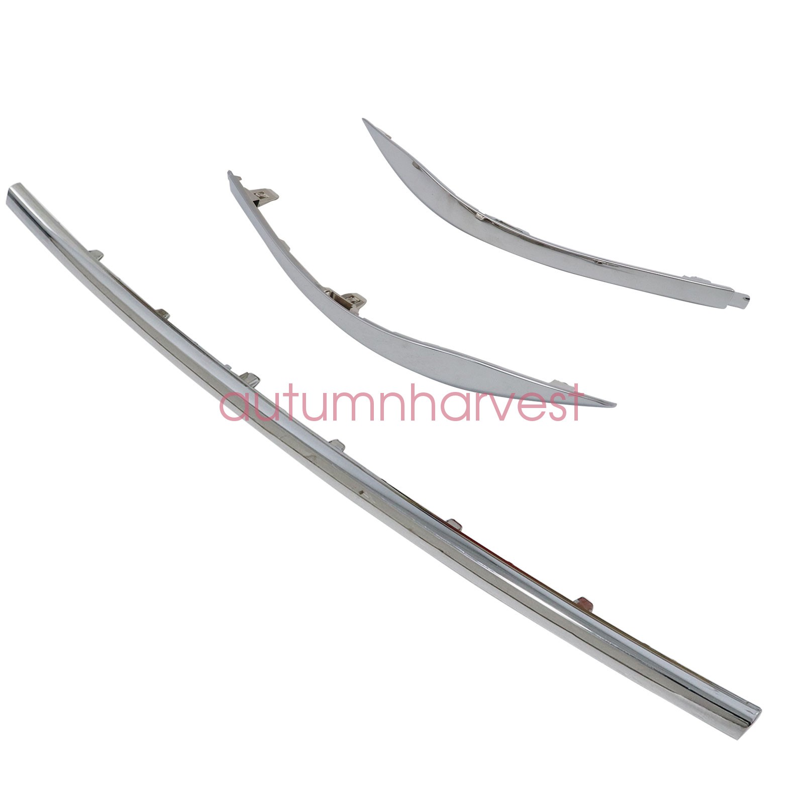 3Pcs Rear Bumper Center Left Right Chrome Molding For Nissan Murano 2015-20