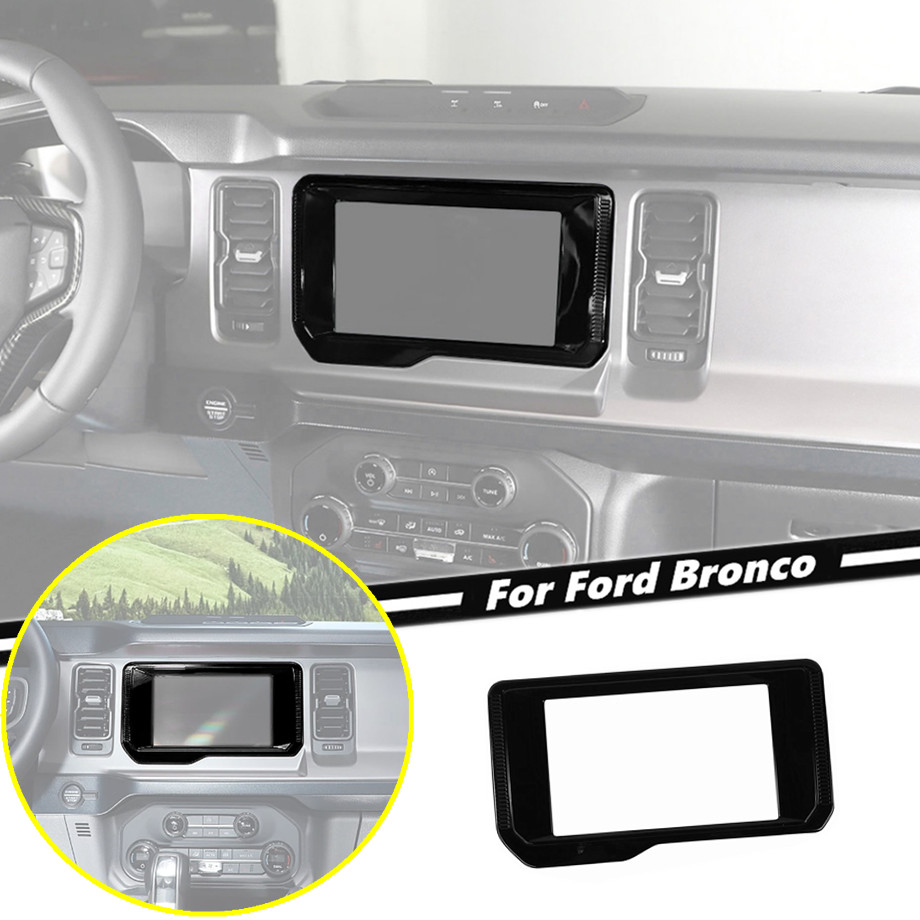 For Ford Bronco 2021-2025 Glossy Black Navigation GPS Control Panel Cover Trim
