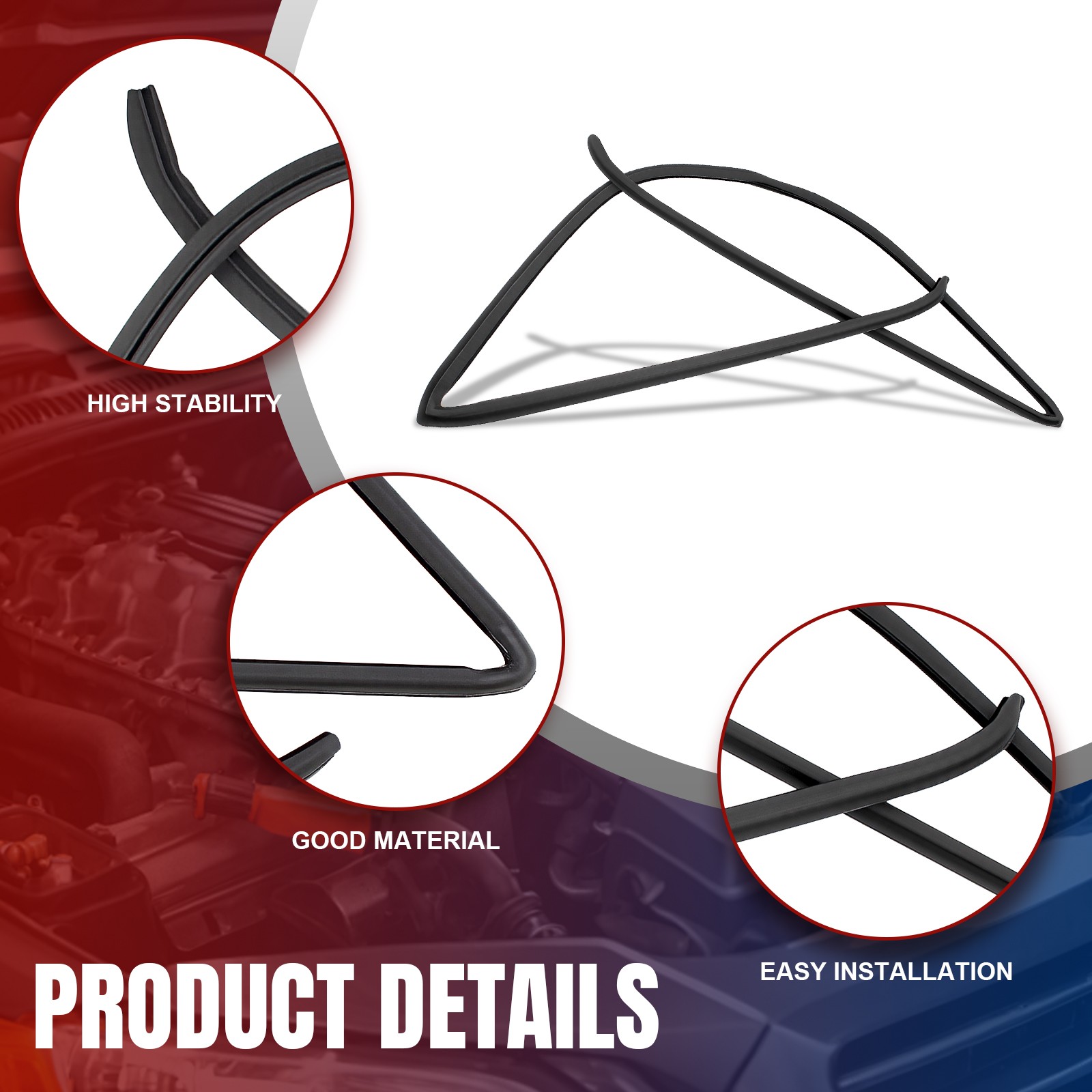 For BMW 51317027916 E60 5-Series Rear Windshield Upper Moulding Seal 2004-2010