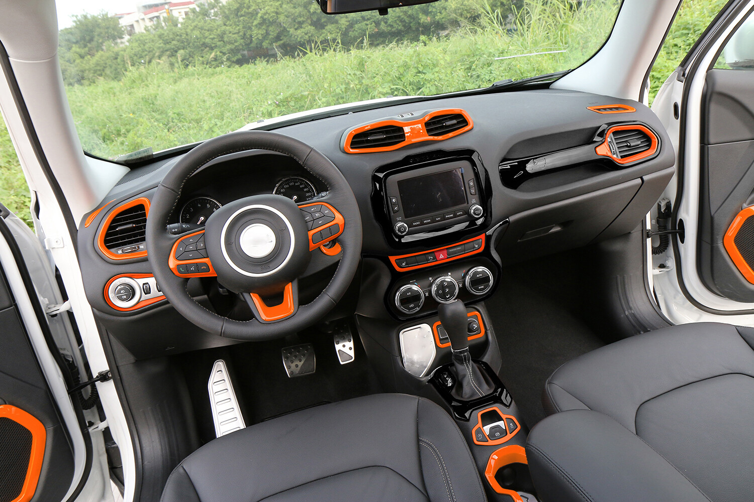 27pcs Full Set Interior Decoration Trim Cover for Jeep Renegade 2016-2018 Orange
