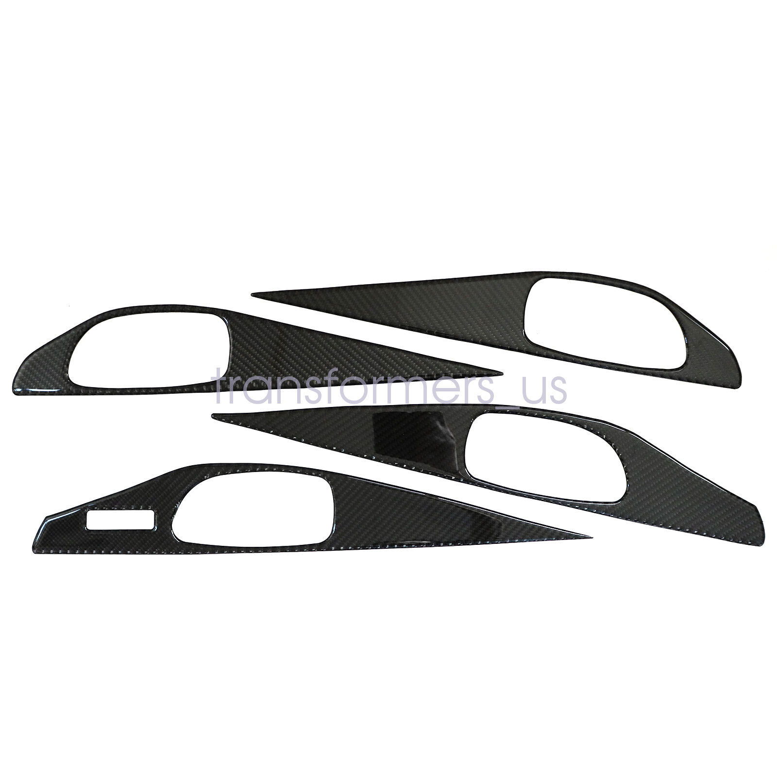 4PCS Carbon Fiber Look Interior Door Panel Cover Trim For Infiniti Q50 2014-2019