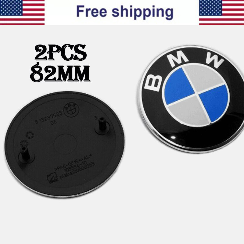 7PCS Emblems Badge For NEW Hood 82mm Trunk 82mm Wheel HubCaps 68mm Steering 45mm